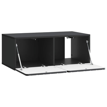 Vegghengt TV skap Svart 78,5 x 41 x 30 cm Konstruert tre
