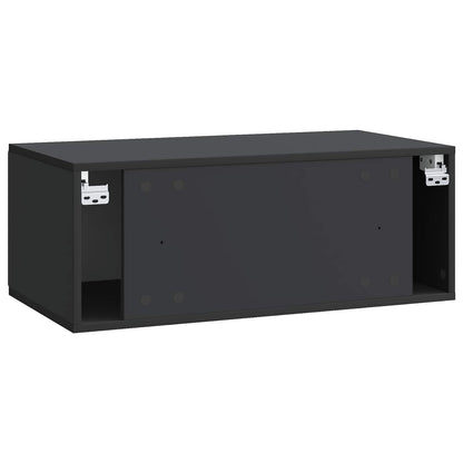 Vegghengt TV skap Svart 78,5 x 41 x 30 cm Konstruert tre