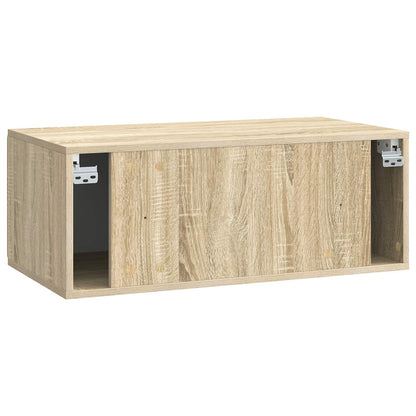 Vegghengt TV skap Sonoma eik 78,5 x 41 x 30 cm Konstruert tre