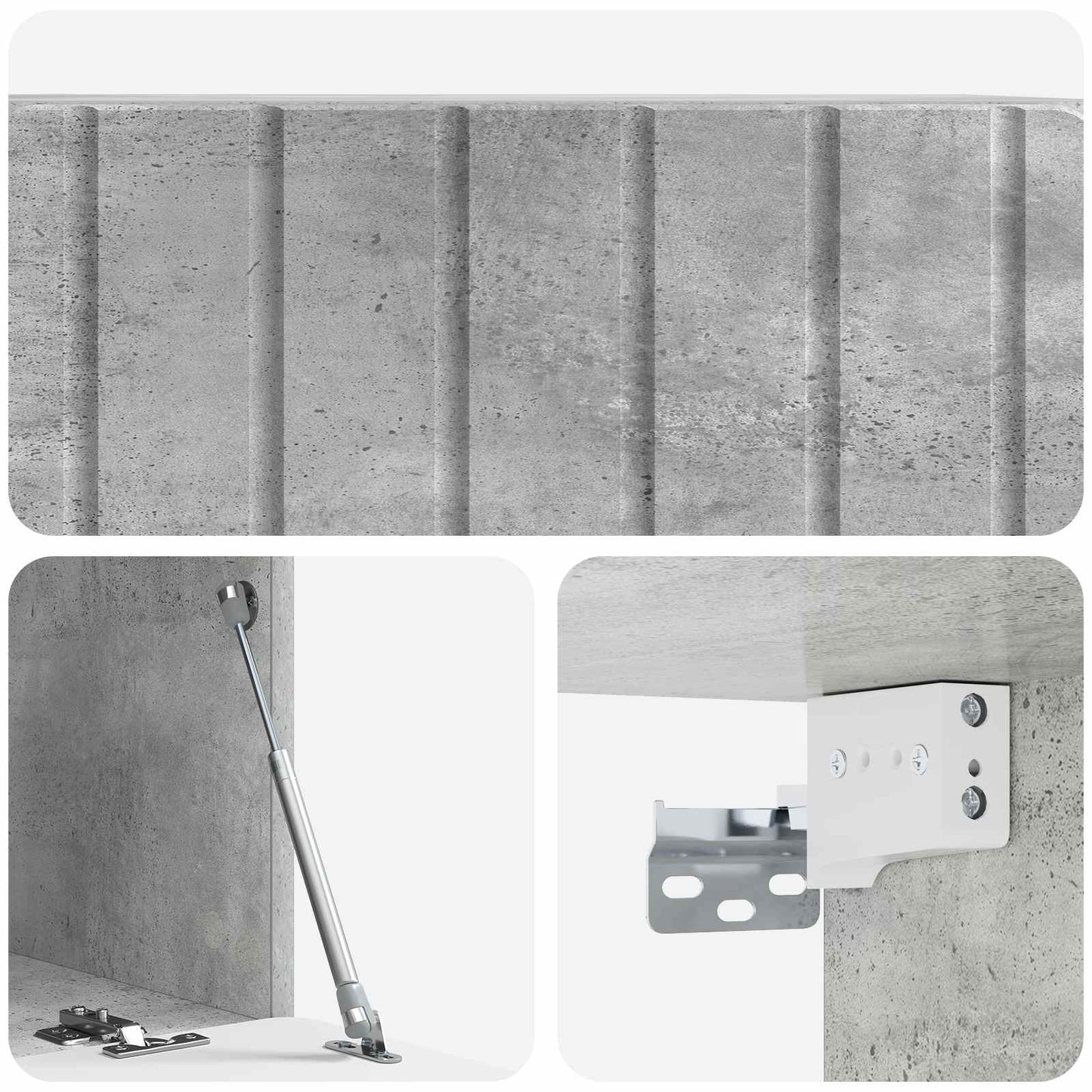 Vegghengt TV skap Betonggrå 78,5 x 41 x 30 cm Konstruert tre