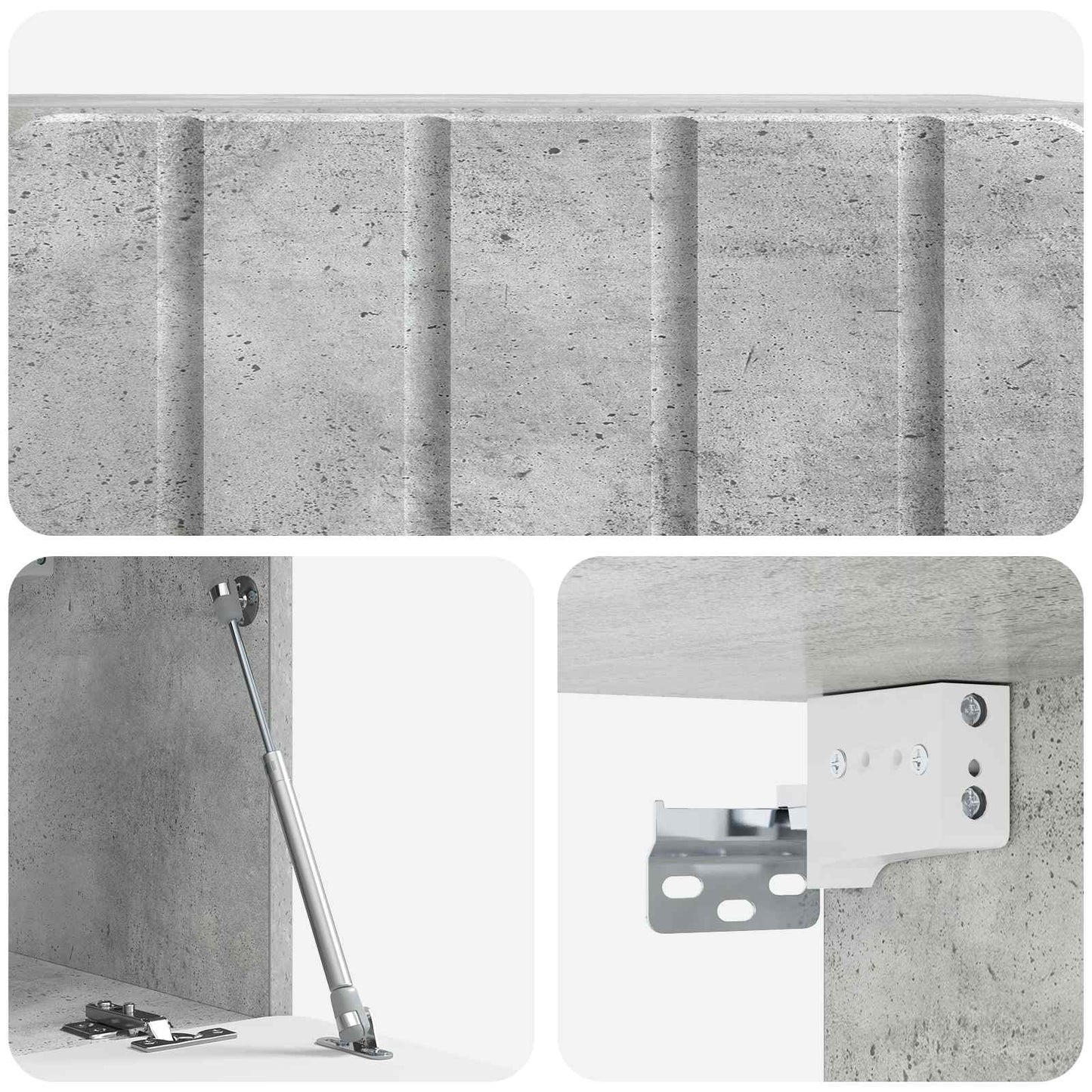 Vegghengt TV skap Betonggrå 59,5 x 31 x 30 cm Konstruert tre