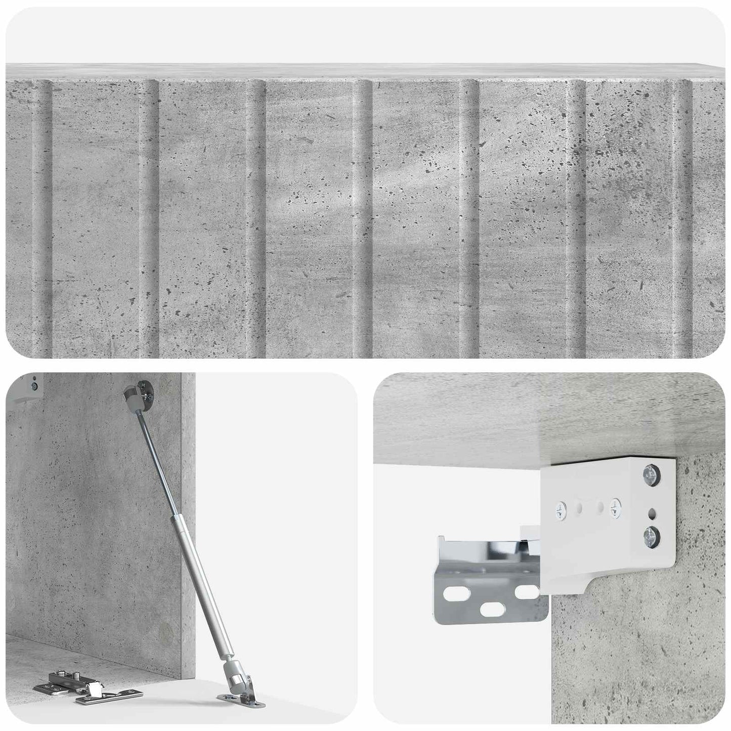Vegghengt TV skap Betonggrå 98 x 31 x 30 cm Konstruert tre