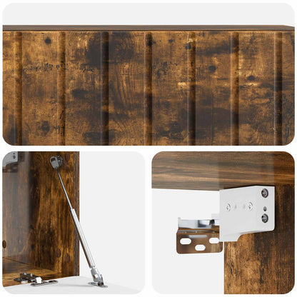 Vegghengt TV skap Røkt Eik 98 x 31 x 30 cm Konstruert tre