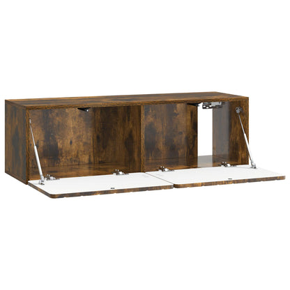 Vegghengt TV skap Røkt Eik 98 x 31 x 30 cm Konstruert tre