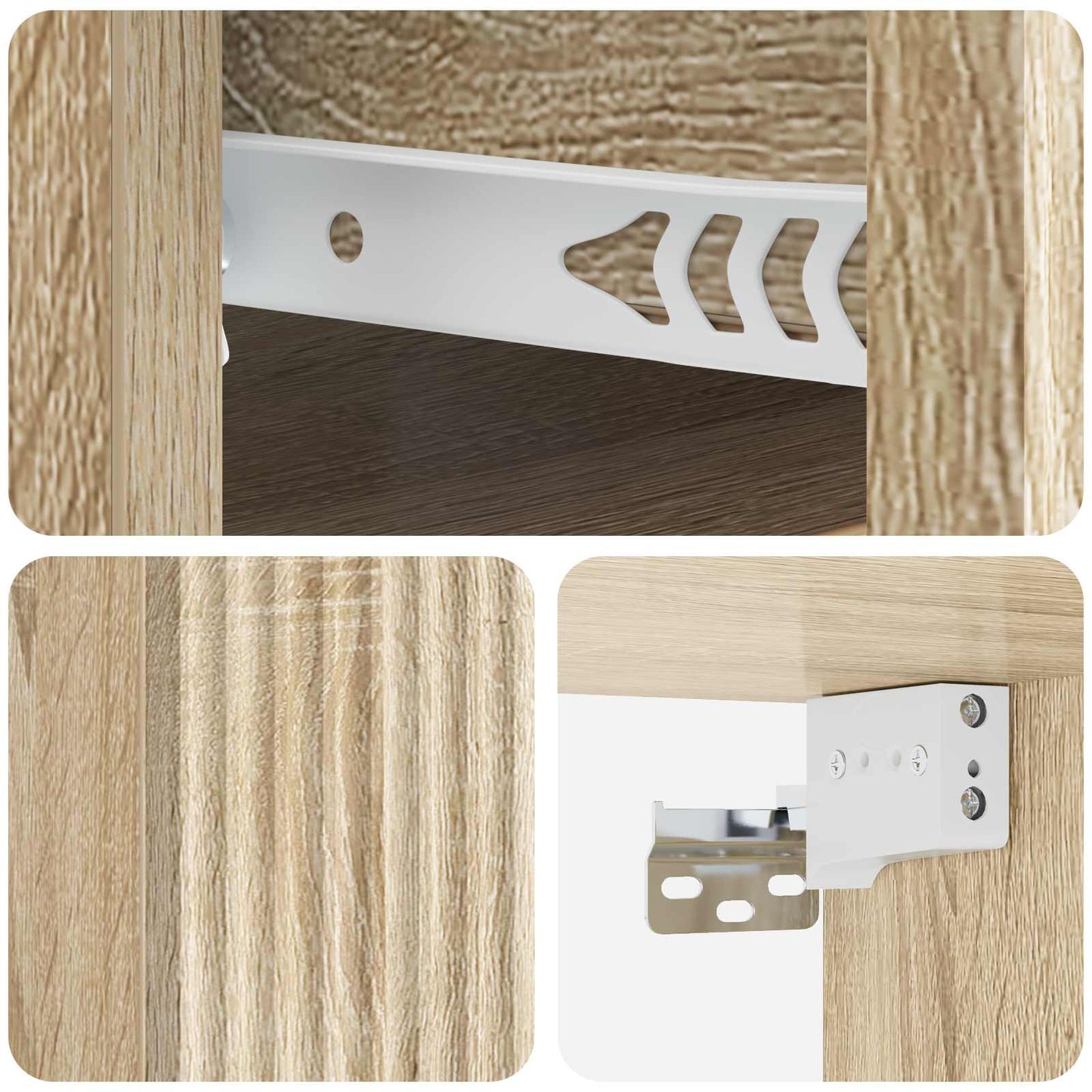 Vegghengt Nattbord med skuff 2 pcs Sonoma eik 33 x 34,5 x 20 cm