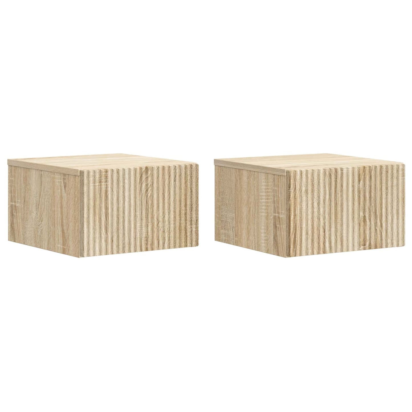 Vegghengt Nattbord med skuff 2 pcs Sonoma eik 33 x 34,5 x 20 cm