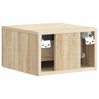 Vegghengt Nattbord med skuff 2 pcs Sonoma eik 33 x 34,5 x 20 cm