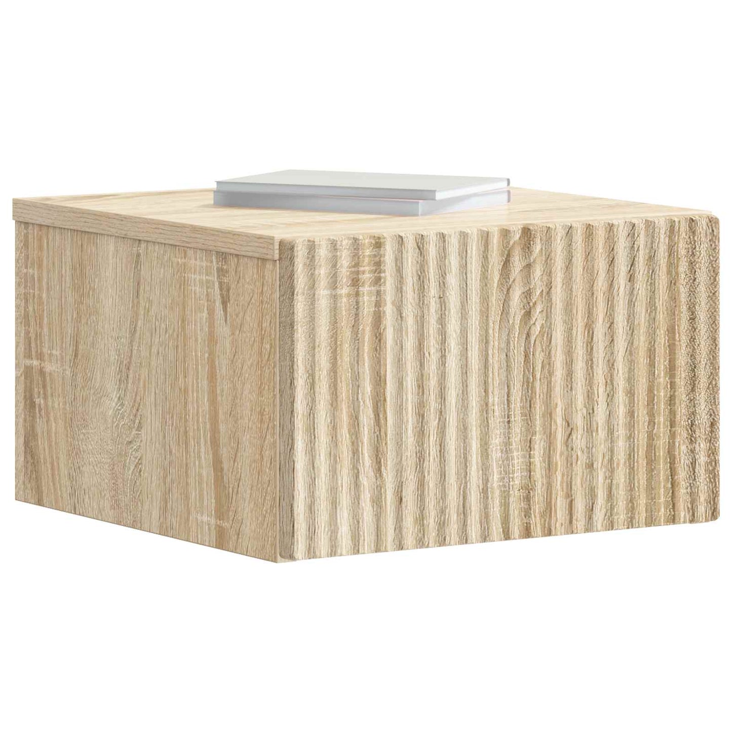 Vegghengt Nattbord med skuff 2 pcs Sonoma eik 33 x 34,5 x 20 cm