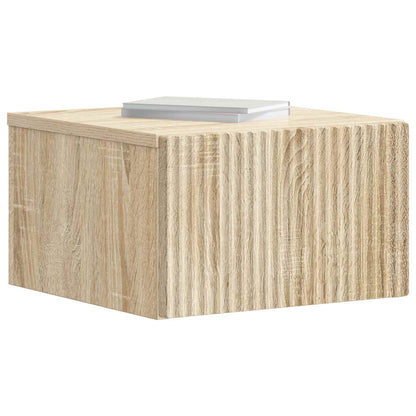 Vegghengt Nattbord med skuff 2 pcs Sonoma eik 33 x 34,5 x 20 cm
