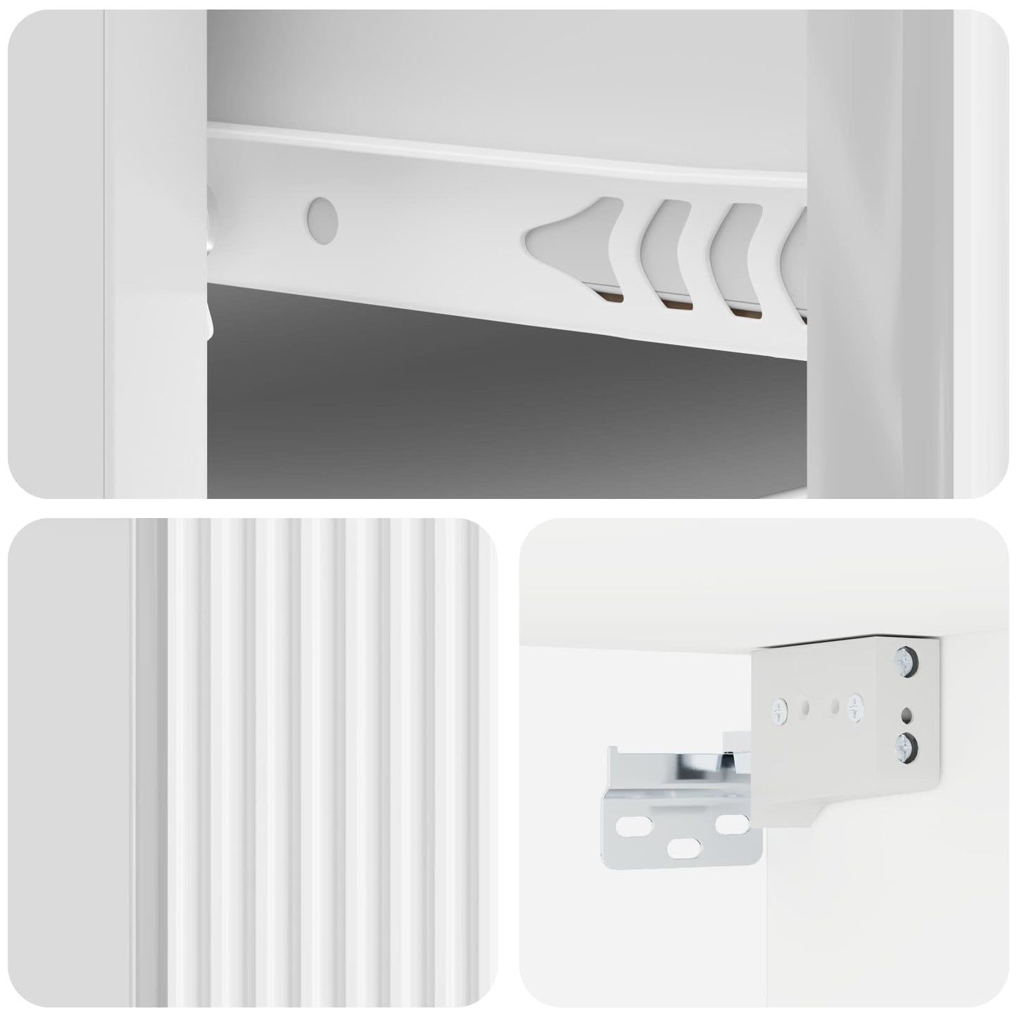 Vegghengt Nattbord 2 pcs Høgglans hvit 33 x 34,5 x 20 cm