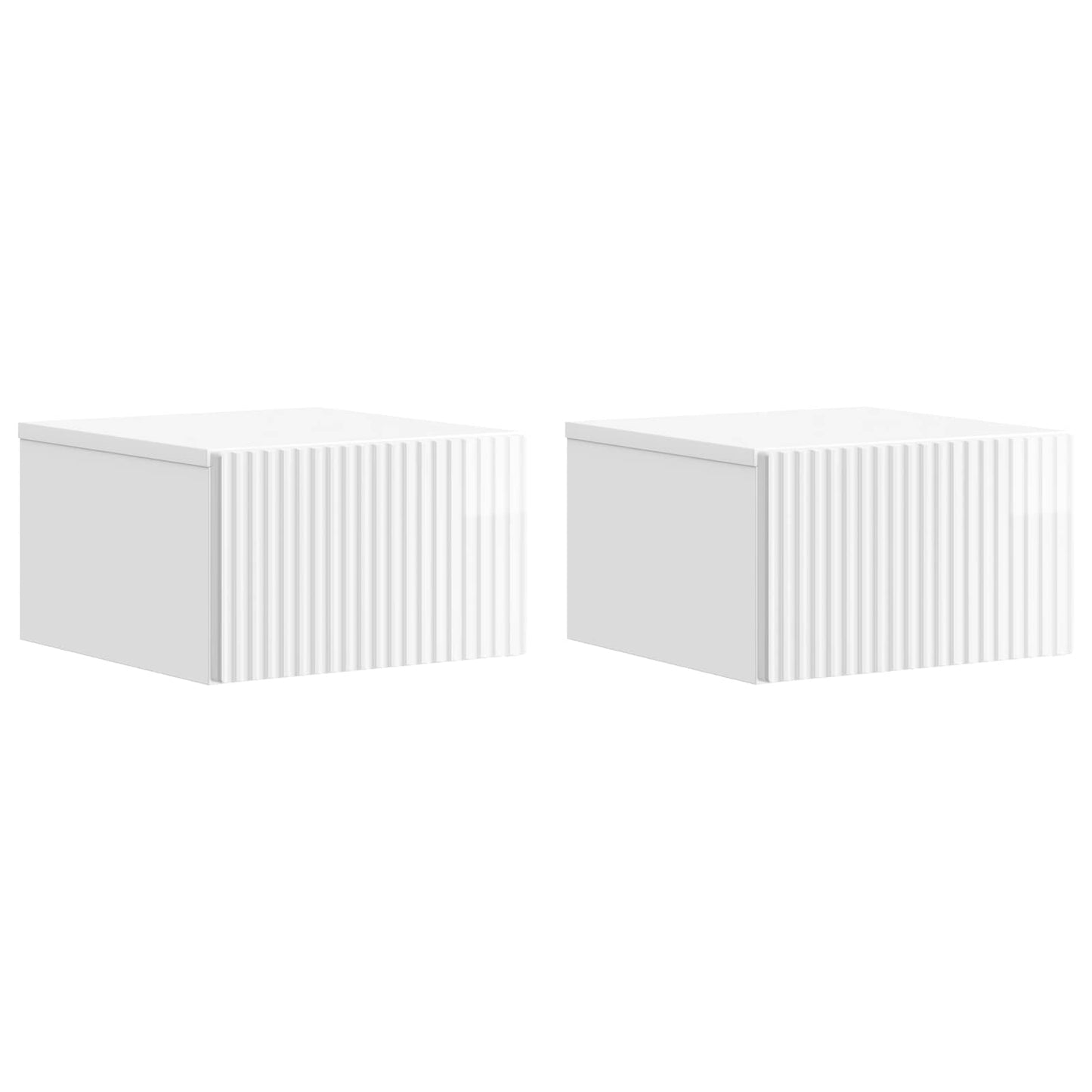 Vegghengt Nattbord 2 pcs Høgglans hvit 33 x 34,5 x 20 cm