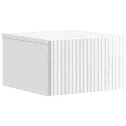 Vegghengt Nattbord 2 pcs Høgglans hvit 33 x 34,5 x 20 cm
