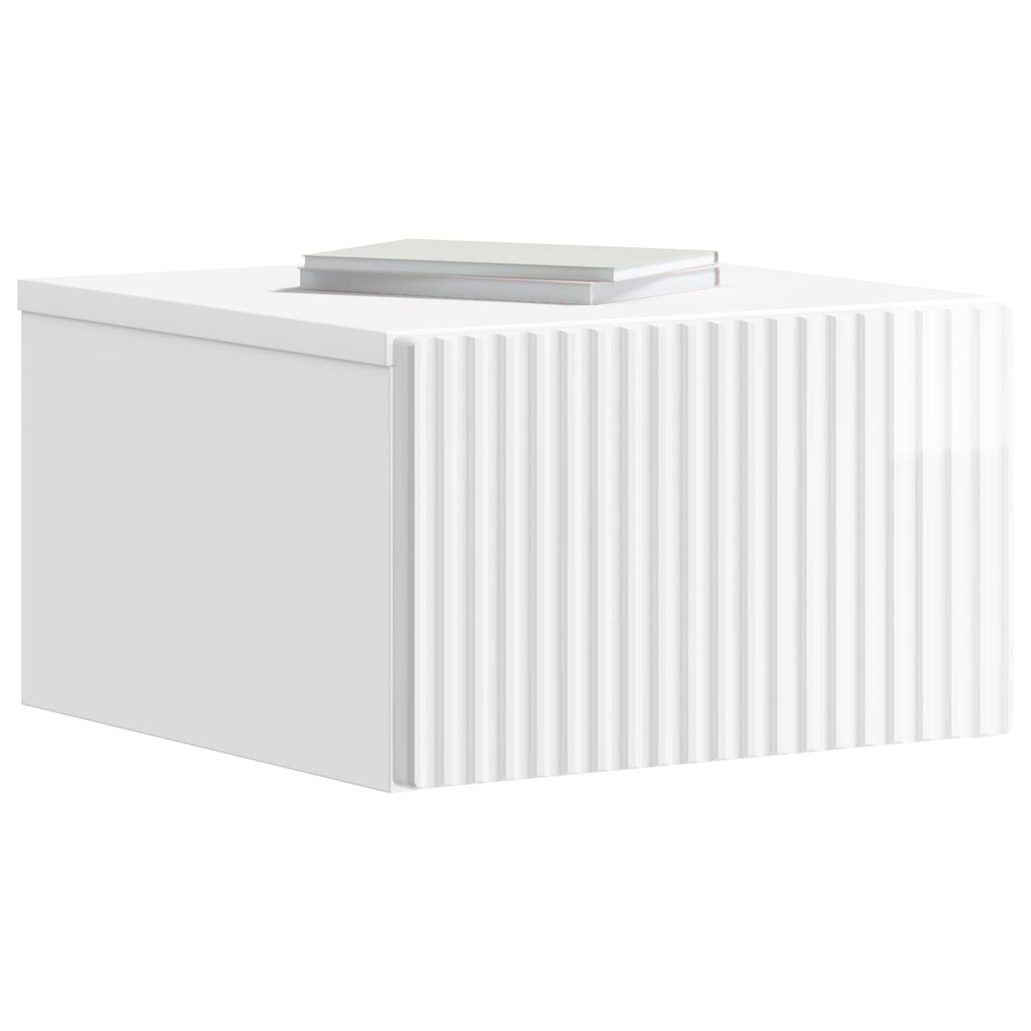 Vegghengt Nattbord 2 pcs Høgglans hvit 33 x 34,5 x 20 cm
