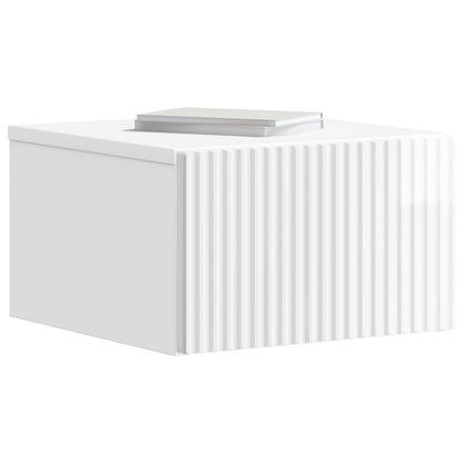 Vegghengt Nattbord 2 pcs Høgglans hvit 33 x 34,5 x 20 cm