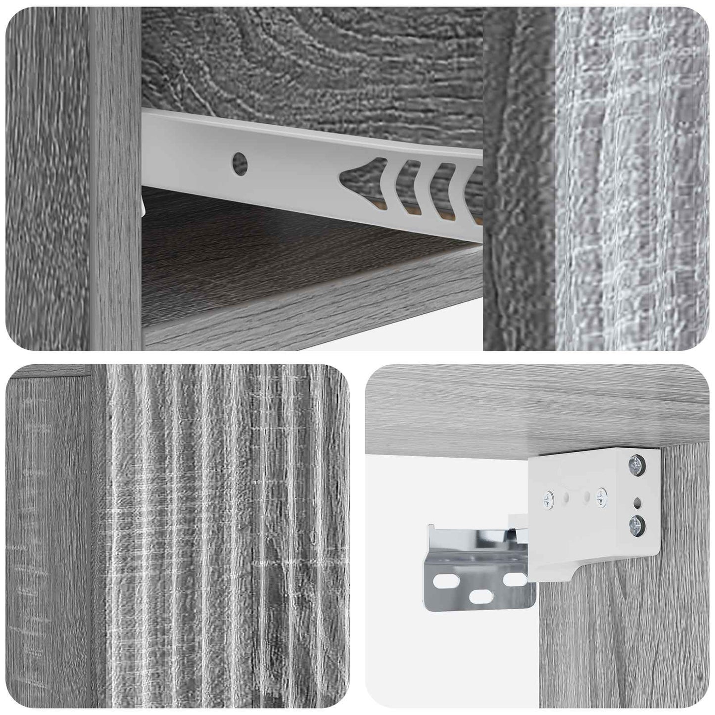 Vegghengt Nattbord med skuff 2 pcs Grå sonoma 49 x 34,5 x 20 cm