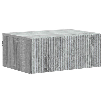 Vegghengt Nattbord med skuff 2 pcs Grå sonoma 49 x 34,5 x 20 cm