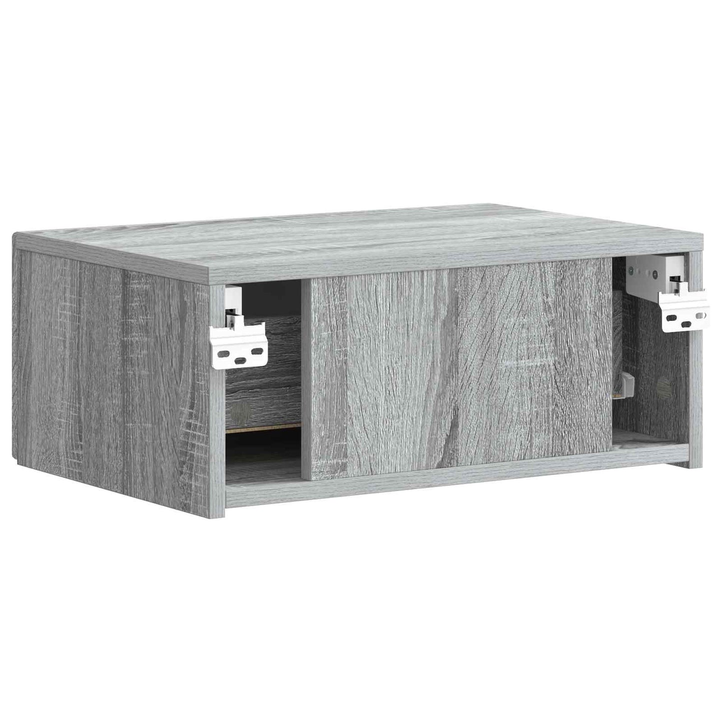 Vegghengt Nattbord med skuff 2 pcs Grå sonoma 49 x 34,5 x 20 cm