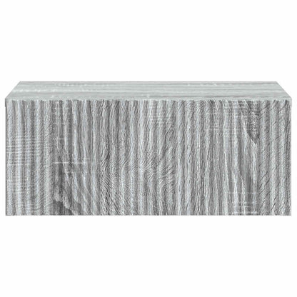 Vegghengt Nattbord med skuff 2 pcs Grå sonoma 49 x 34,5 x 20 cm