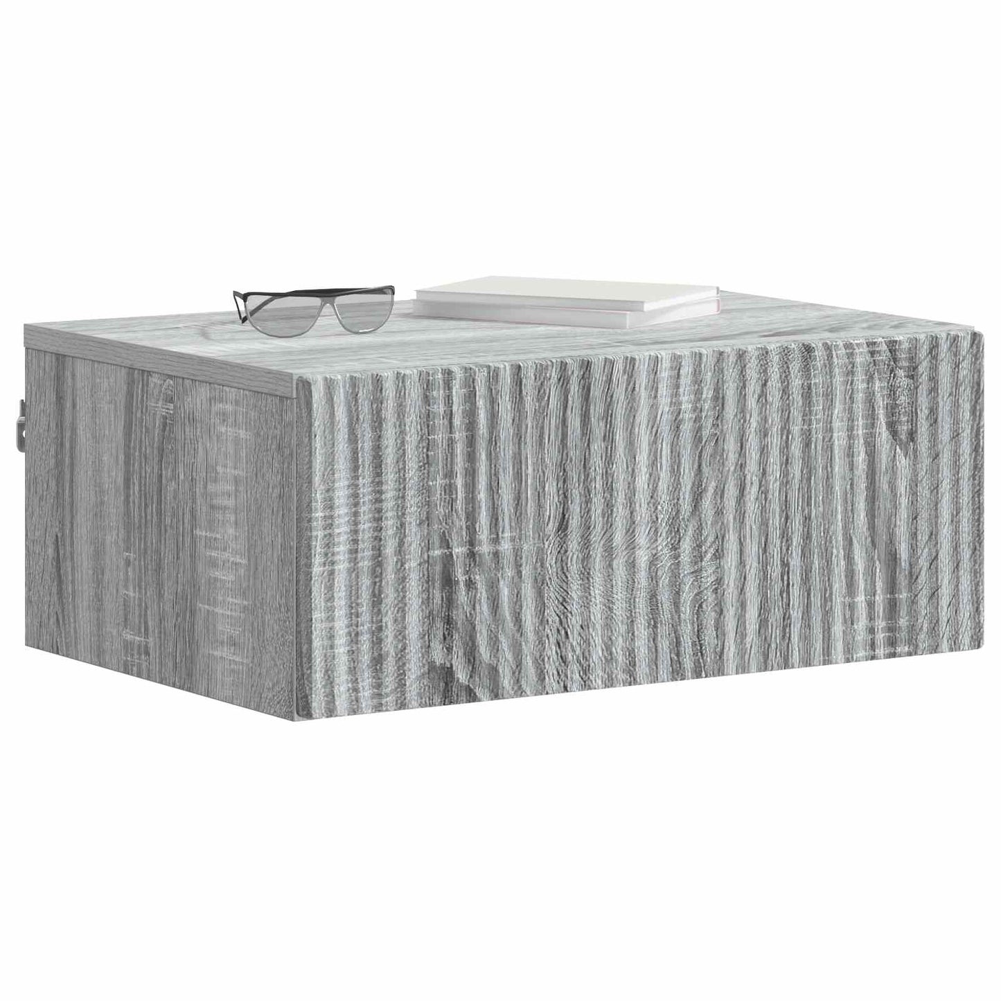 Vegghengt Nattbord med skuff 2 pcs Grå sonoma 49 x 34,5 x 20 cm