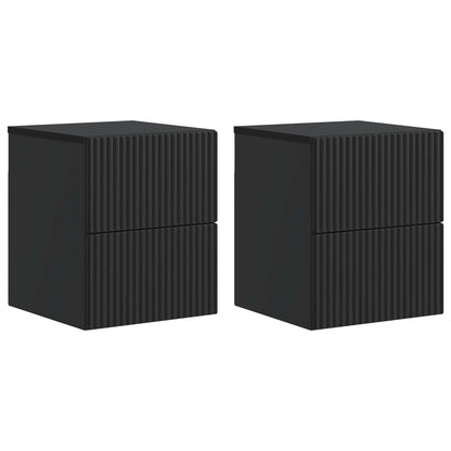 Vegghengt Nattbord 2 pcs Svart 33 x 34,5 x 40 cm Konstruert tre