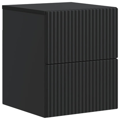 Vegghengt Nattbord 2 pcs Svart 33 x 34,5 x 40 cm Konstruert tre