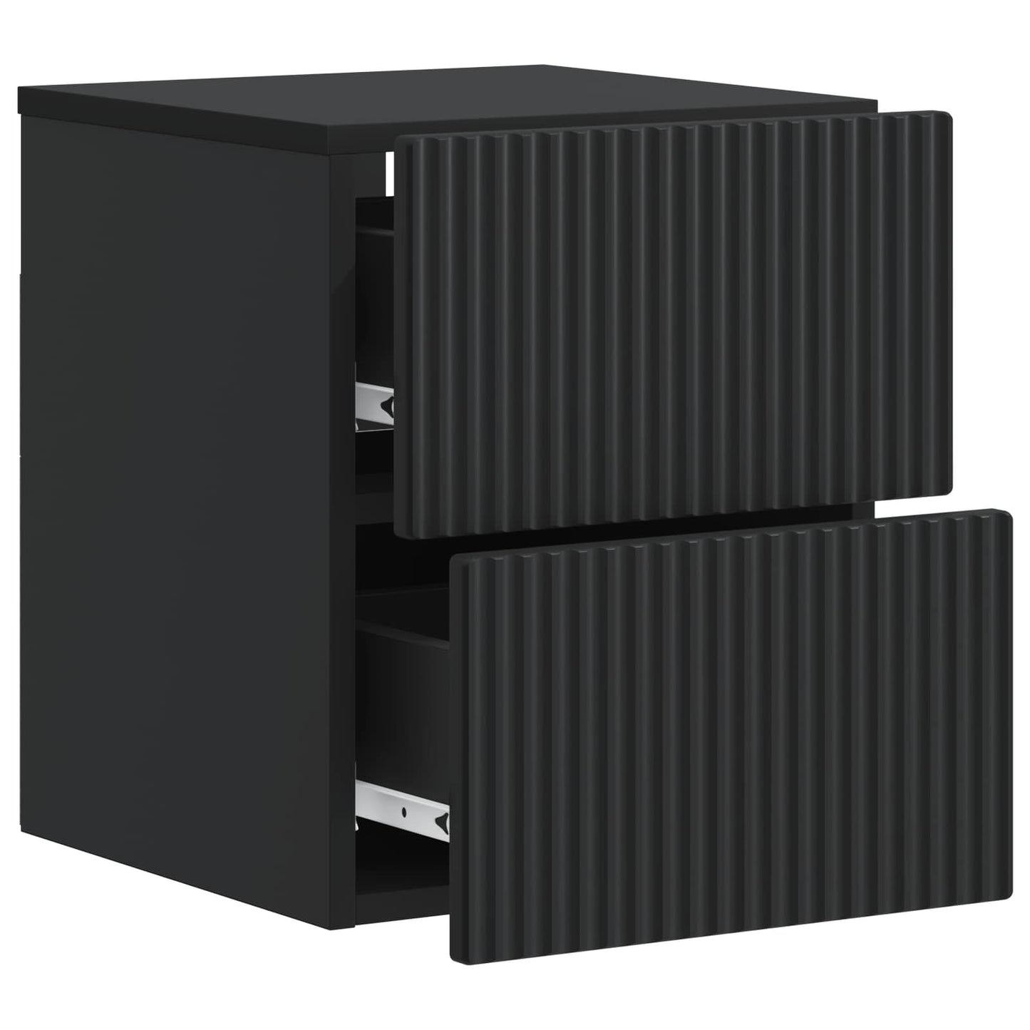Vegghengt Nattbord 2 pcs Svart 33 x 34,5 x 40 cm Konstruert tre