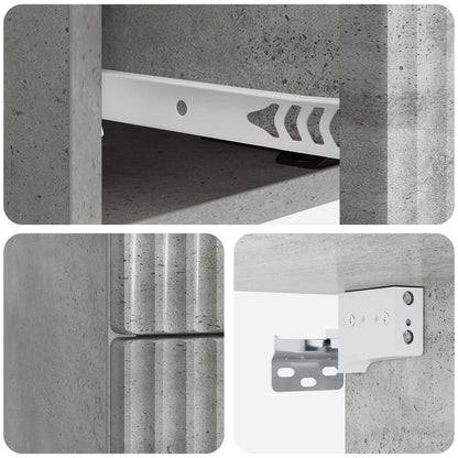 Vegghengt Nattbord med skuff 2 pcs Betonggrå 33 x 34,5 x 40 cm