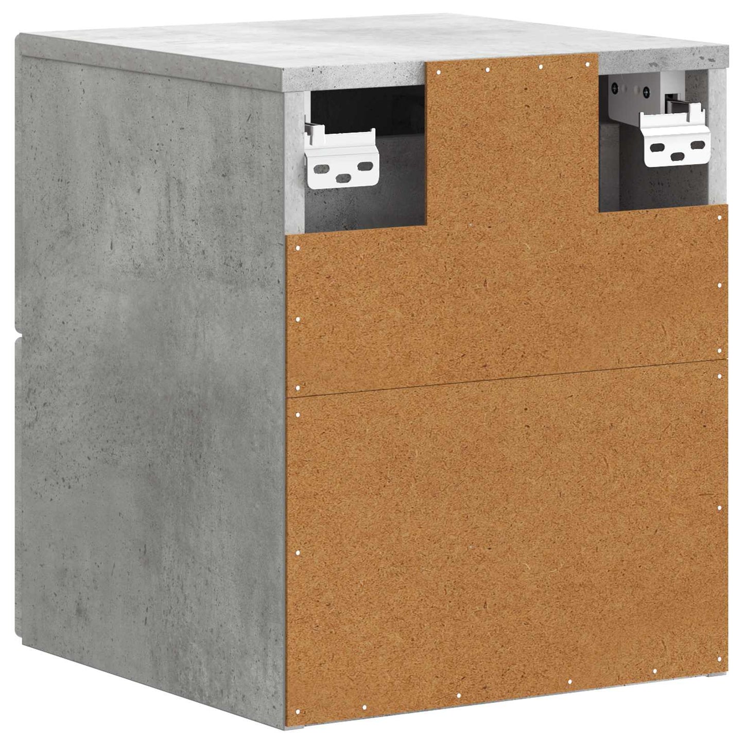 Vegghengt Nattbord med skuff 2 pcs Betonggrå 33 x 34,5 x 40 cm