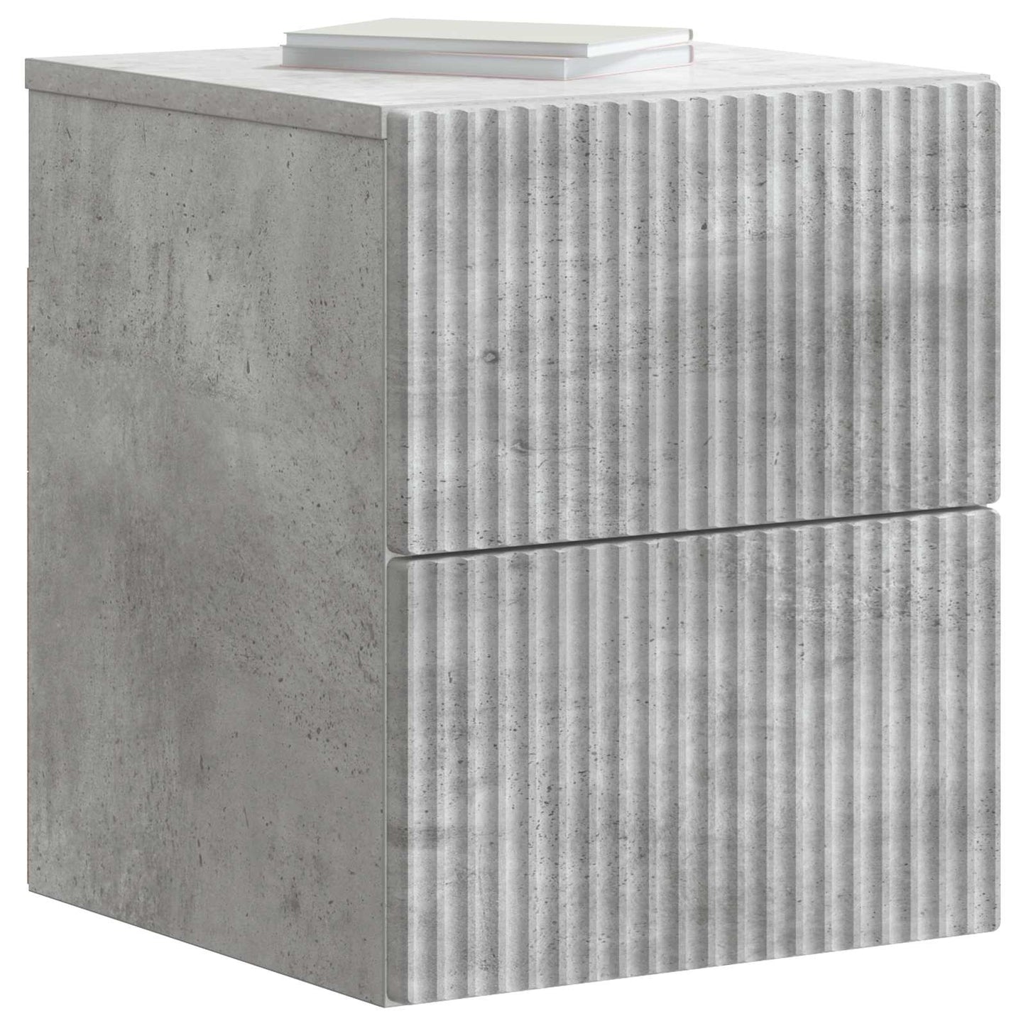 Vegghengt Nattbord med skuff 2 pcs Betonggrå 33 x 34,5 x 40 cm