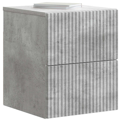 Vegghengt Nattbord med skuff 2 pcs Betonggrå 33 x 34,5 x 40 cm