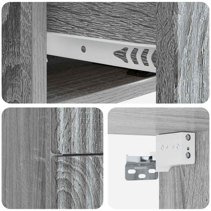Vegghengt Nattbord med skuff 2 pcs Grå sonoma 33 x 34,5 x 40 cm