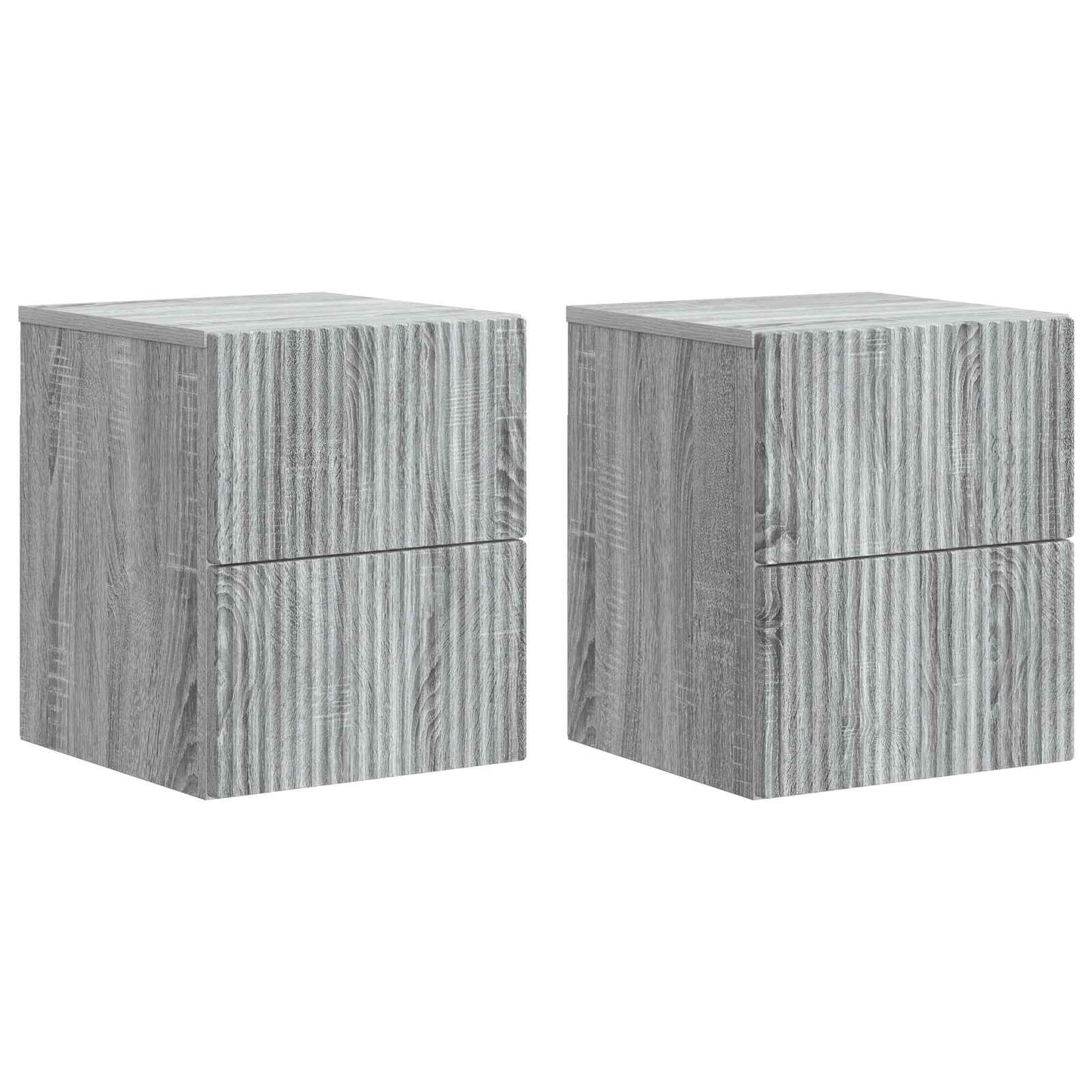 Vegghengt Nattbord med skuff 2 pcs Grå sonoma 33 x 34,5 x 40 cm