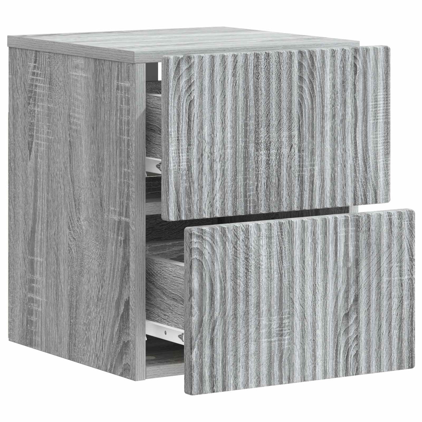 Vegghengt Nattbord med skuff 2 pcs Grå sonoma 33 x 34,5 x 40 cm