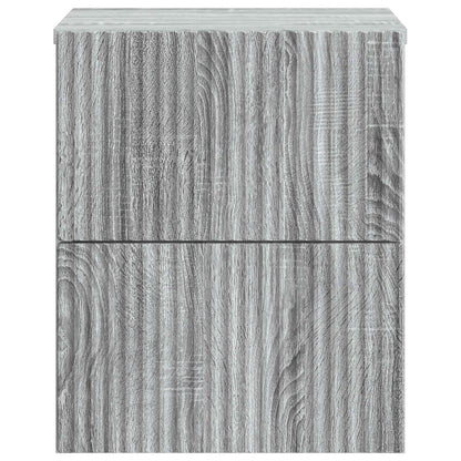 Vegghengt Nattbord med skuff 2 pcs Grå sonoma 33 x 34,5 x 40 cm