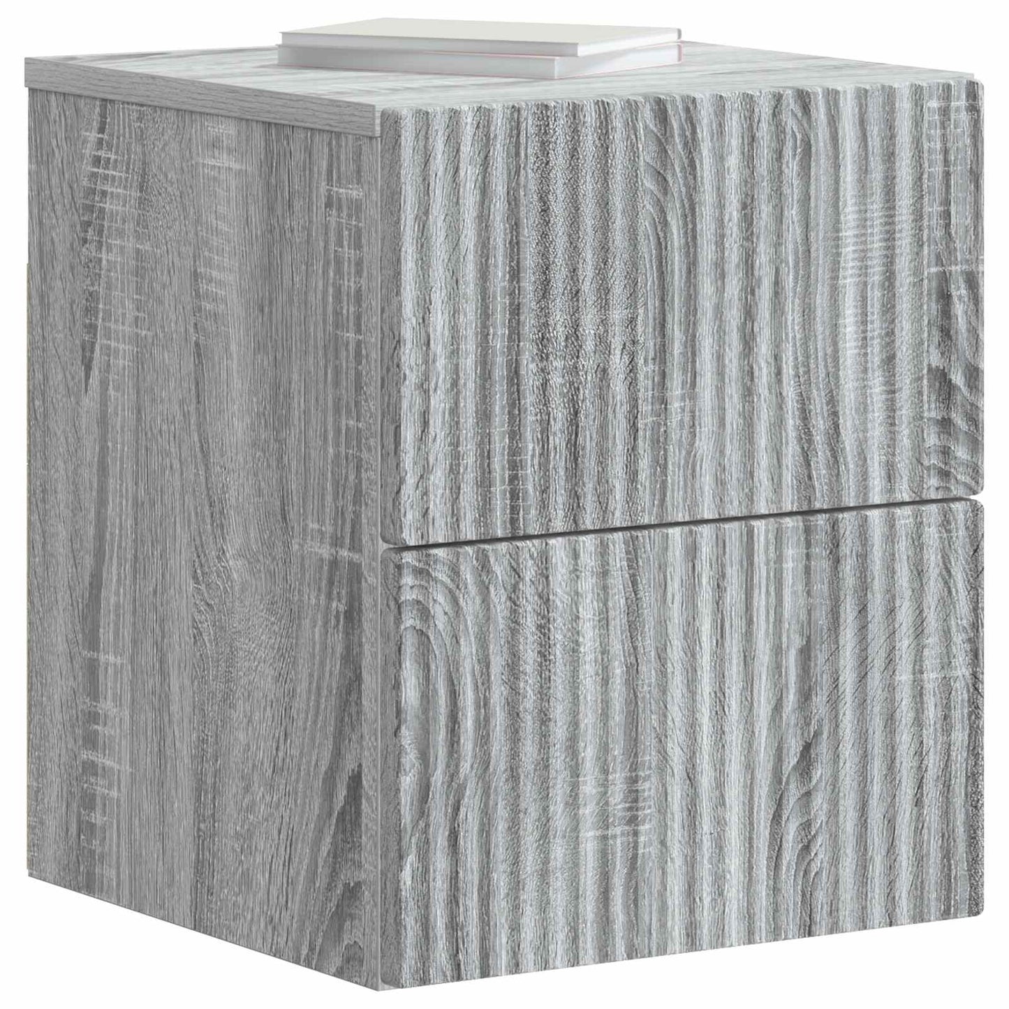 Vegghengt Nattbord med skuff 2 pcs Grå sonoma 33 x 34,5 x 40 cm