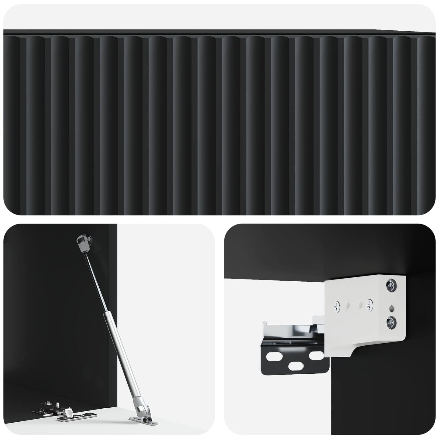 Vegghengt TV skap Svart 59,5 x 41 x 30 cm Konstruert tre