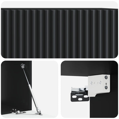 Vegghengt TV skap Svart 59,5 x 41 x 30 cm Konstruert tre
