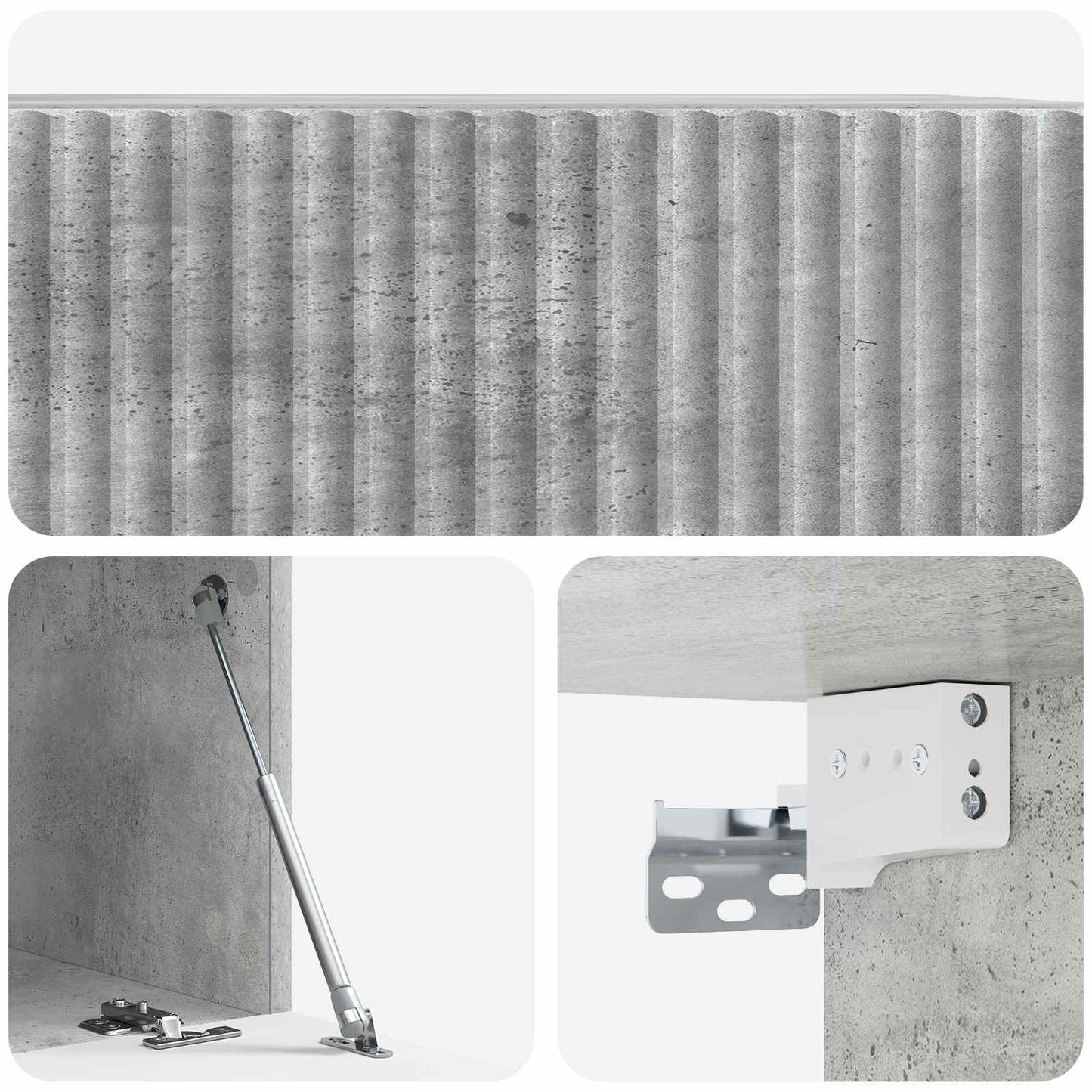 Vegghengt TV skap Betonggrå 59,5 x 41 x 30 cm Konstruert tre