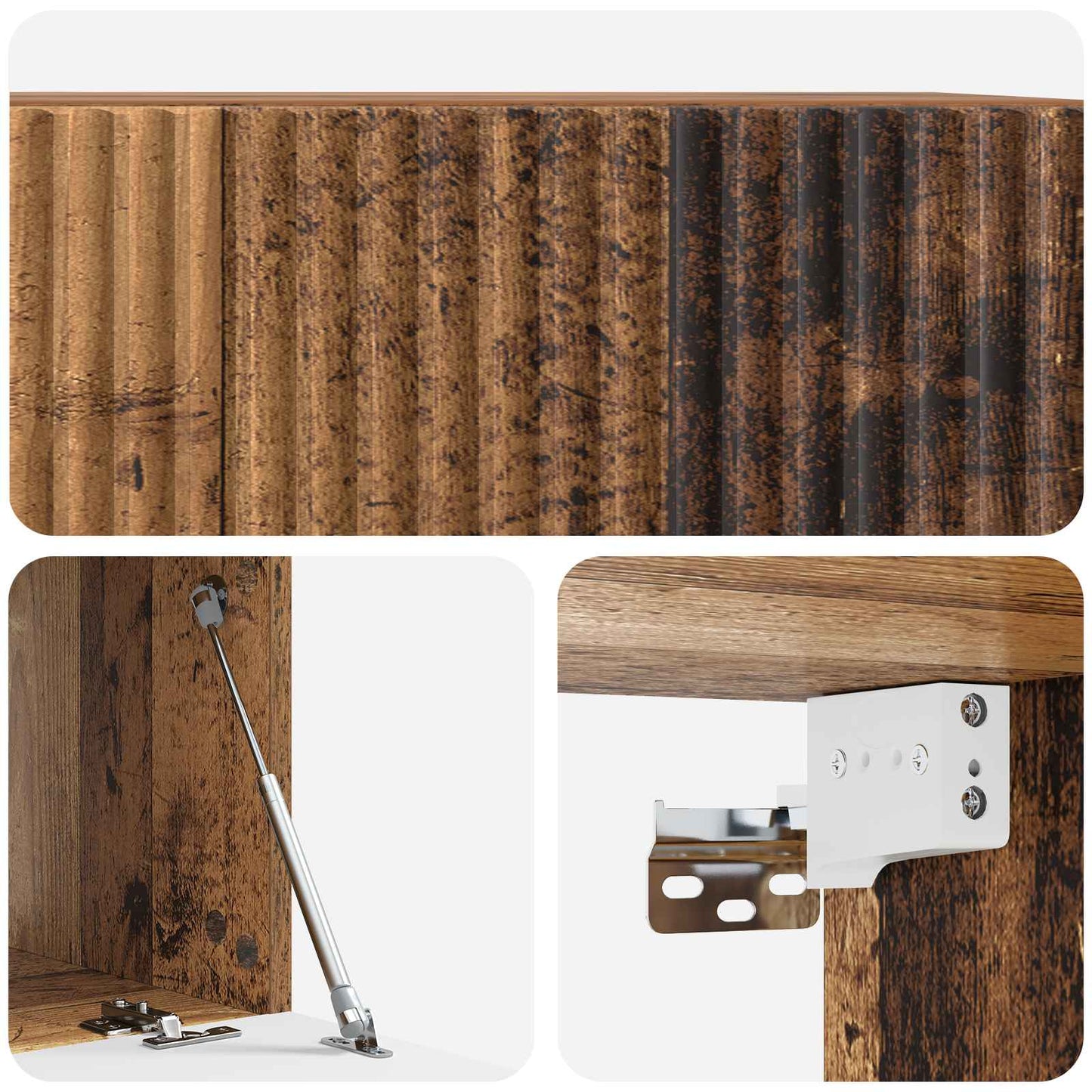Vegghengt TV skap Gammelt tre 59,5 x 41 x 30 cm Konstruert tre