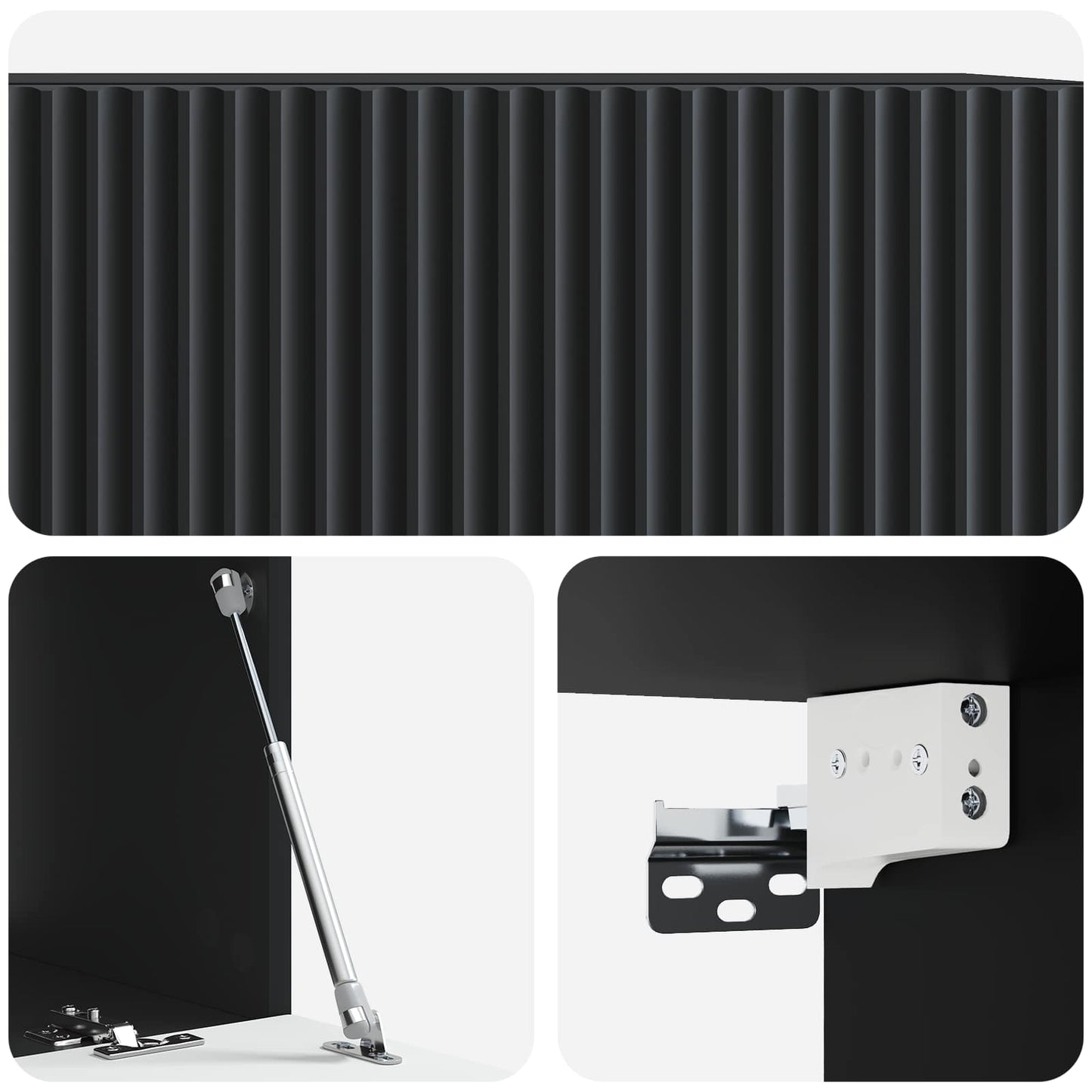 Vegghengt TV skap Svart 78,5 x 41 x 30 cm Konstruert tre
