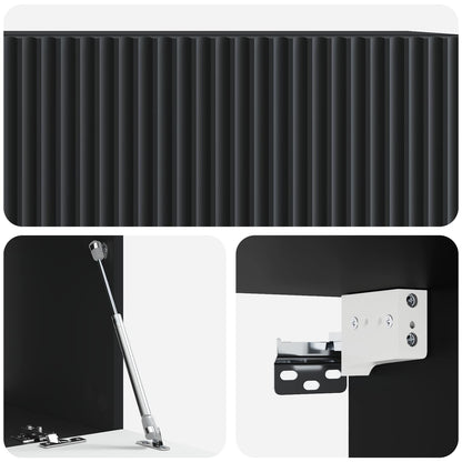 Vegghengt TV skap Svart 78,5 x 41 x 30 cm Konstruert tre