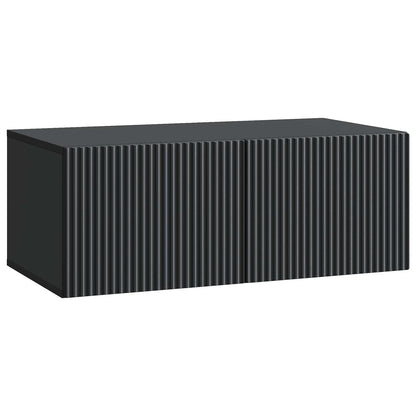 Vegghengt TV skap Svart 78,5 x 41 x 30 cm Konstruert tre