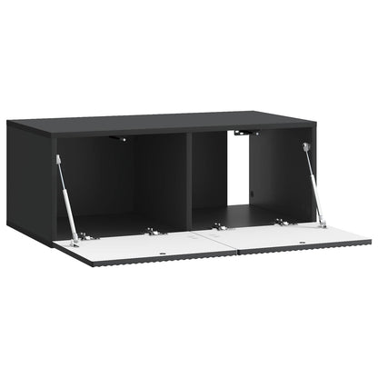 Vegghengt TV skap Svart 78,5 x 41 x 30 cm Konstruert tre