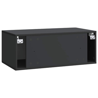 Vegghengt TV skap Svart 78,5 x 41 x 30 cm Konstruert tre