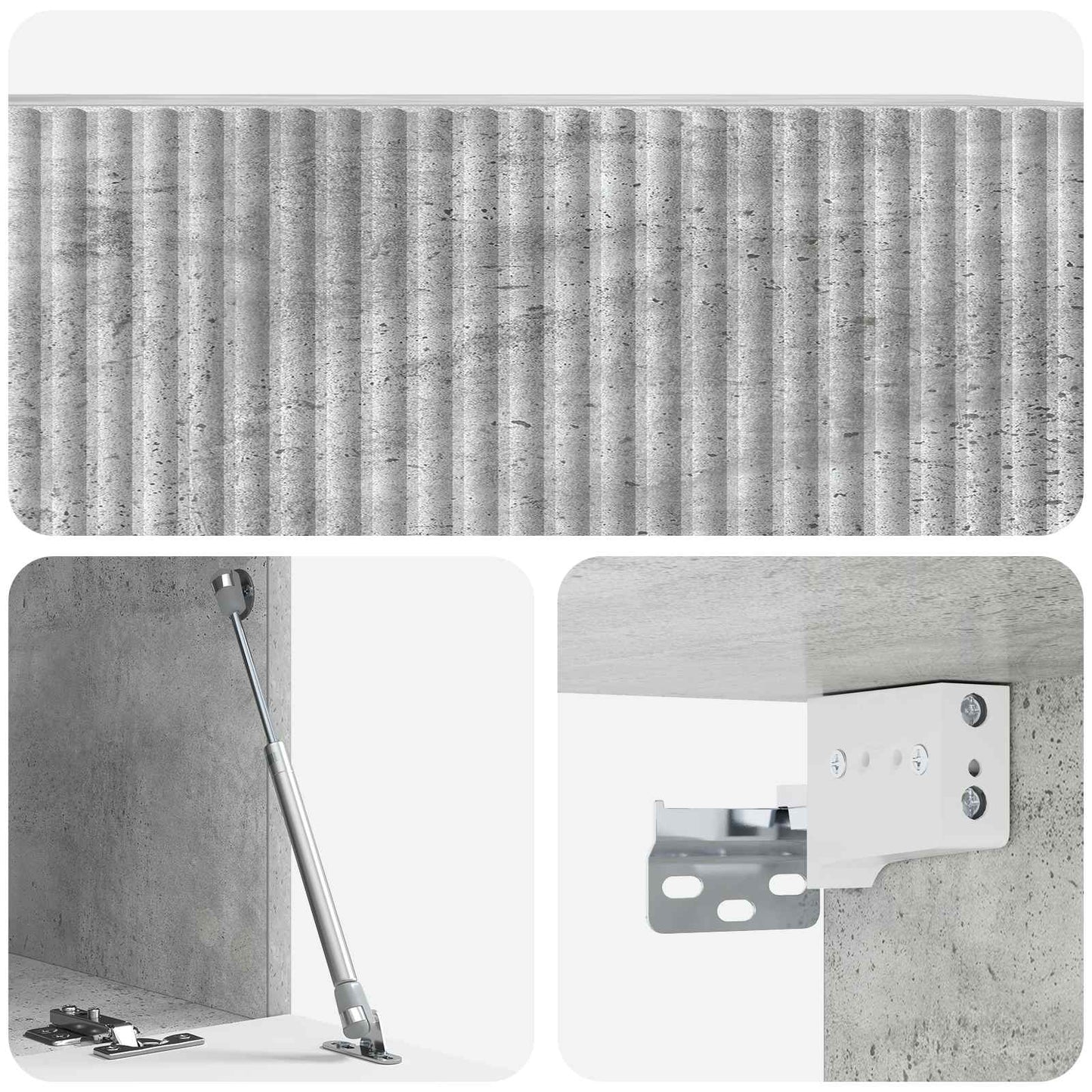 Vegghengt TV skap Betonggrå 78,5 x 41 x 30 cm Konstruert tre