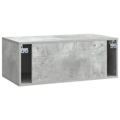 Vegghengt TV skap Betonggrå 78,5 x 41 x 30 cm Konstruert tre
