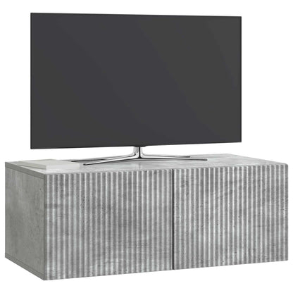 Vegghengt TV skap Betonggrå 78,5 x 41 x 30 cm Konstruert tre
