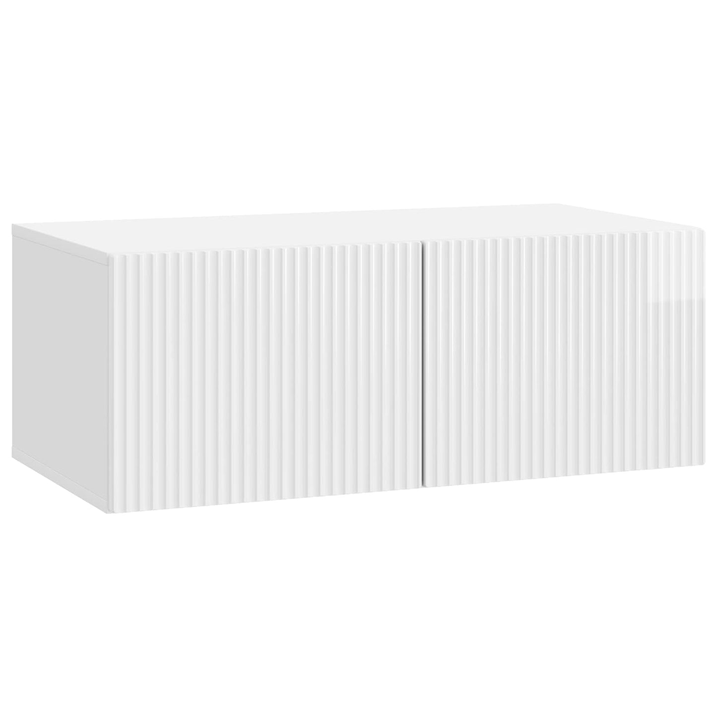 Vegghengt TV skap Veggmontert Høgglans hvit 78,5 x 41 x 30 cm