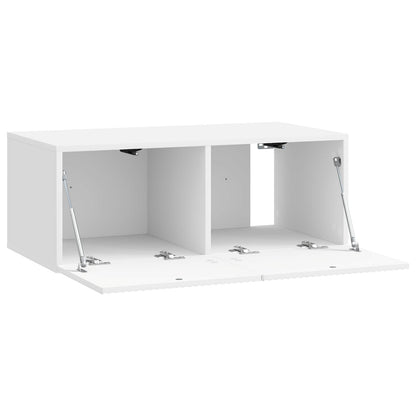Vegghengt TV skap Veggmontert Høgglans hvit 78,5 x 41 x 30 cm
