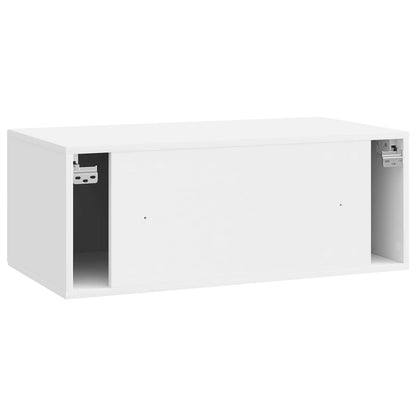 Vegghengt TV skap Veggmontert Høgglans hvit 78,5 x 41 x 30 cm
